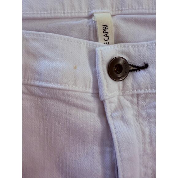 Rag & Bone Dre Capri Jeans Women's 31 White Distressed Cropped Frayed Hem Denim - Picture 12 of 12